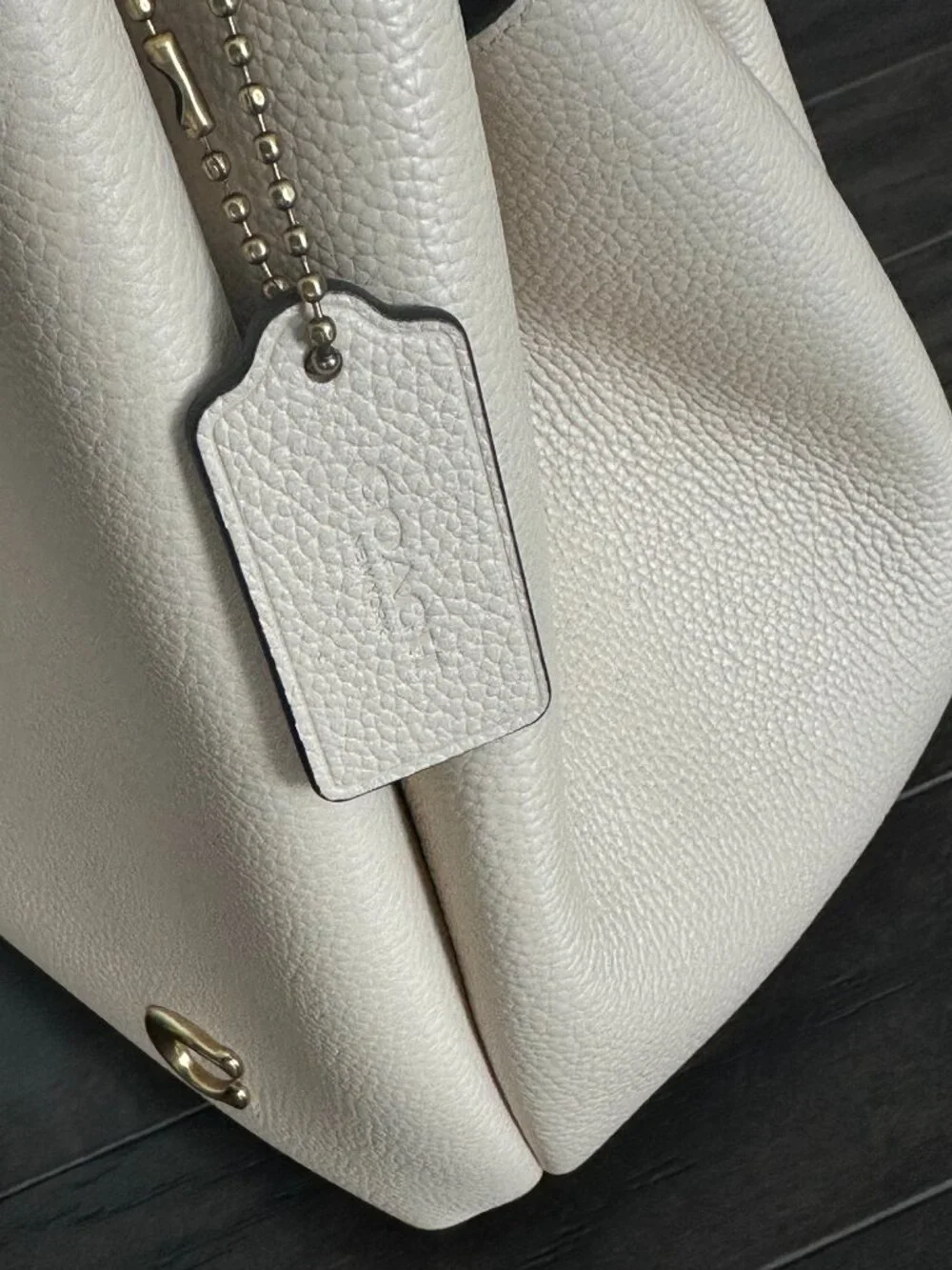 Coach Ivory Pebbled Leather Lana Shoulder Bag Style #F2479-CM544 *NWT* - Picture 9 of 13